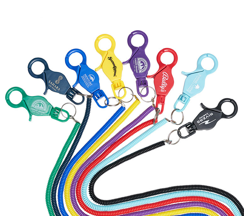20" Casino Coil Spring Lanyard with Lobster Clasp