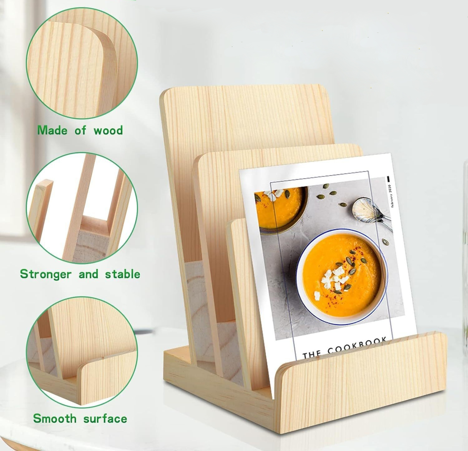 Wooden Desk Menu/Literature Holder