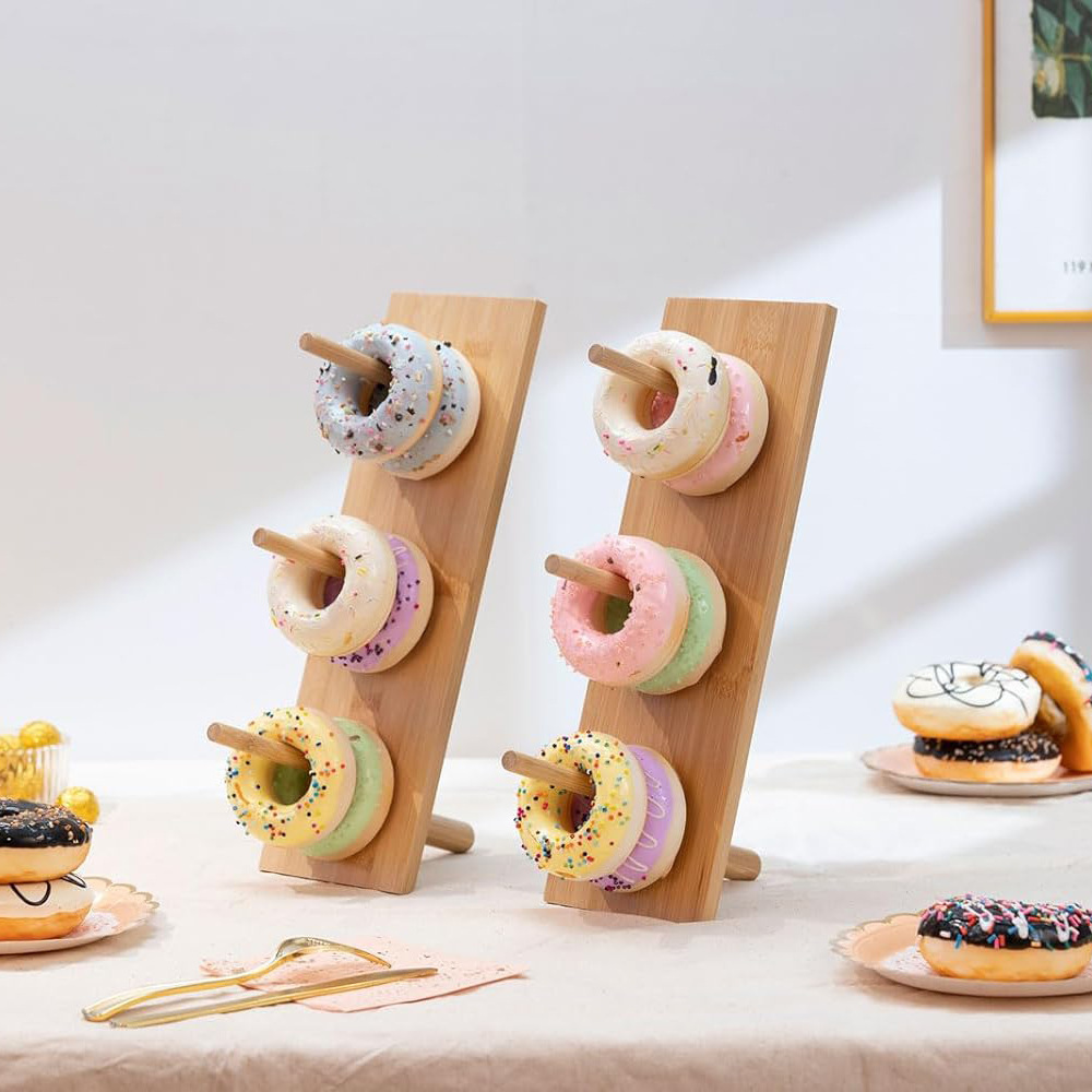 Bamboo Donut Display Stand