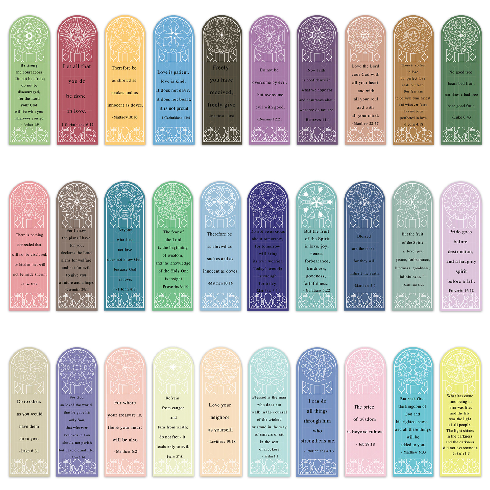 Bible Quote Paper Bookmark Set
