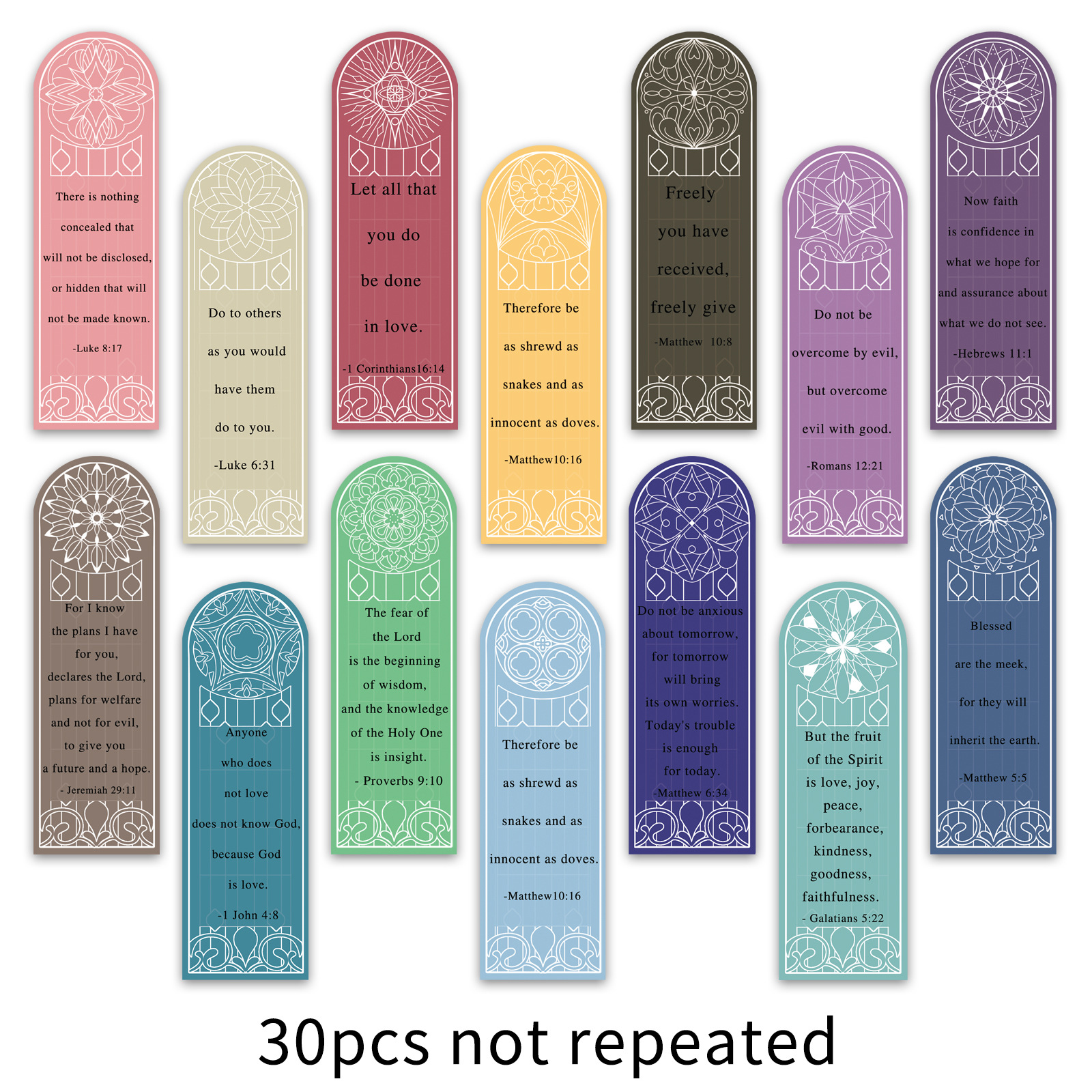 Bible Quote Paper Bookmark Set