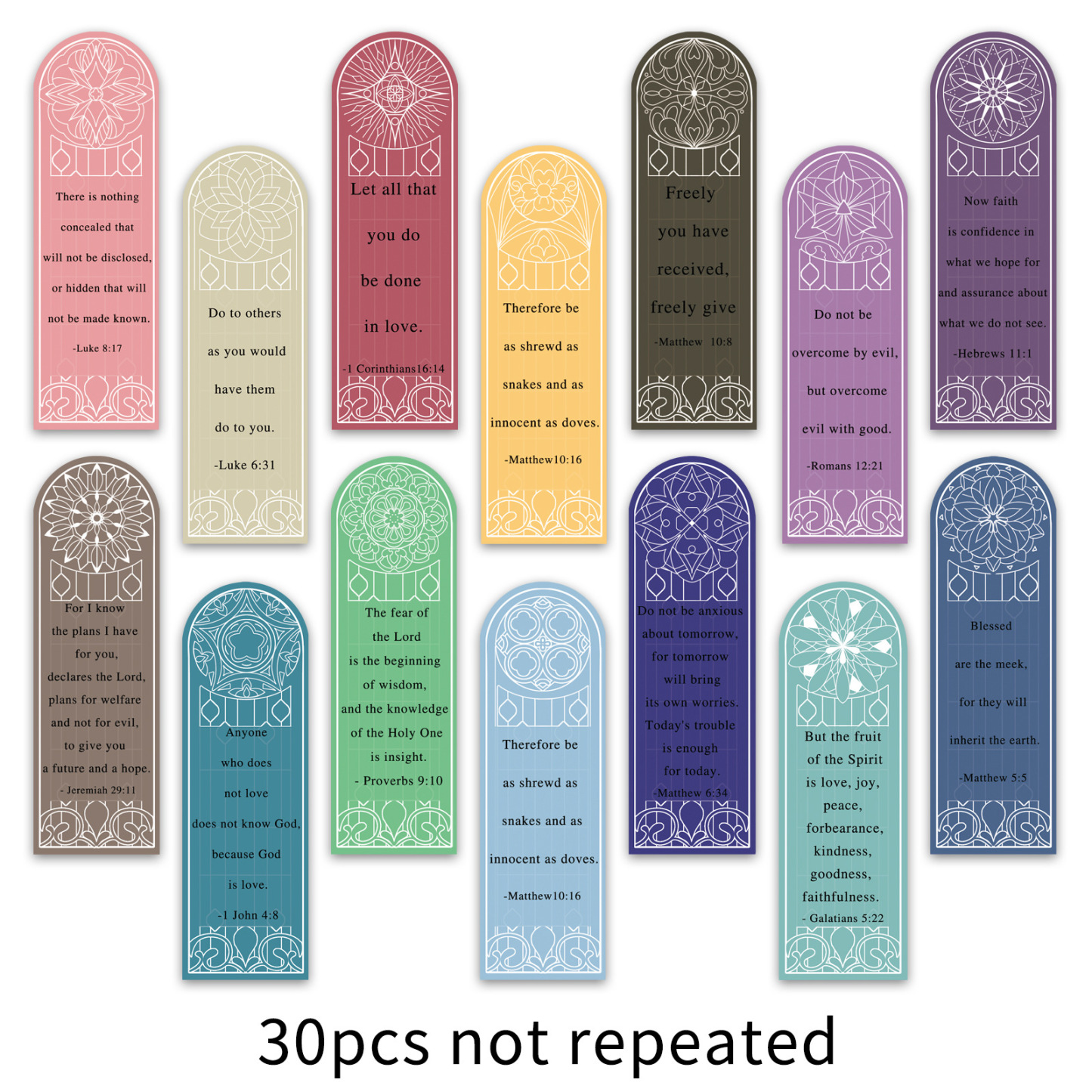 Bible Quote Paper Bookmark Set