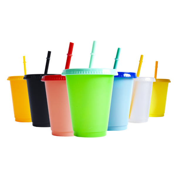 16oz Heat-sensitive Color-changing Straw Cup