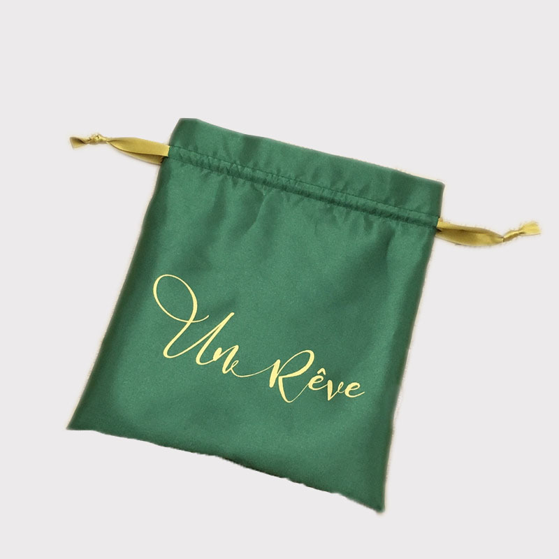 Faux Silk Satin Drawstring Pouch