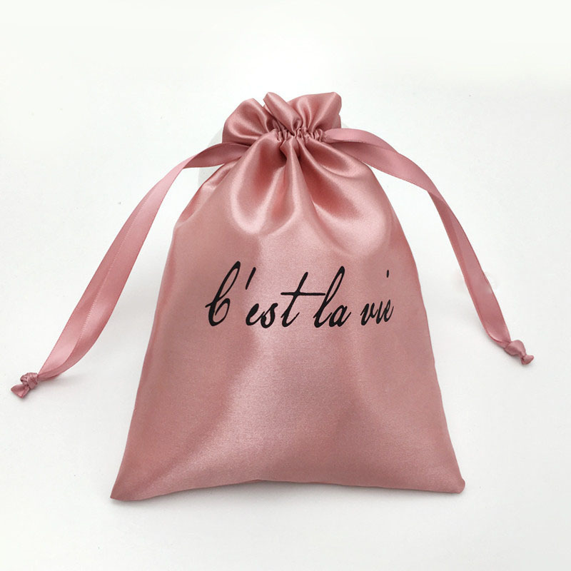 Faux Silk Satin Drawstring Pouch