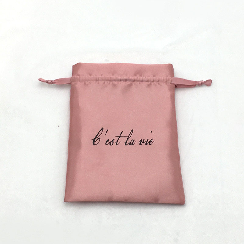 Faux Silk Satin Drawstring Pouch