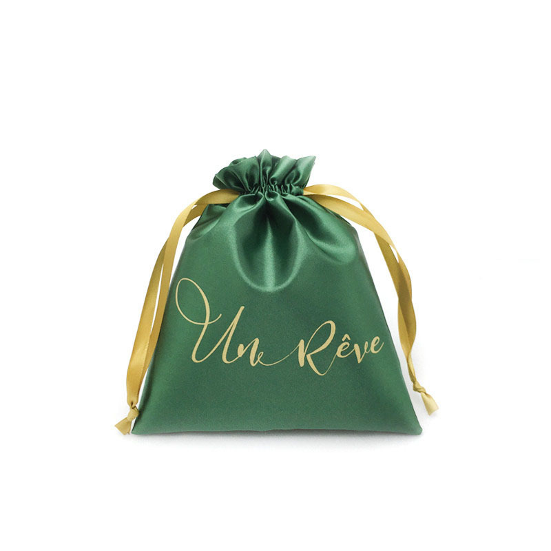Faux Silk Satin Drawstring Pouch