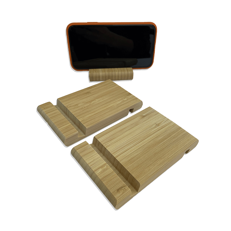 Bamboo Dual-Slot Phone Stand