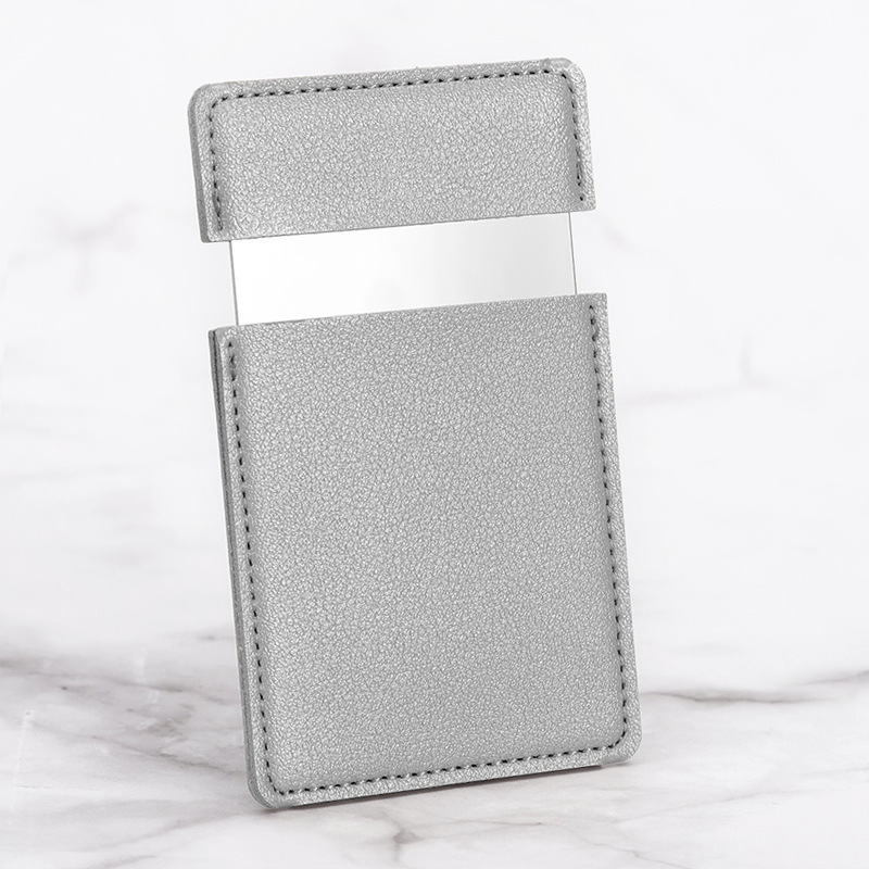 Stainless Steel Mirror w/Leather Cover