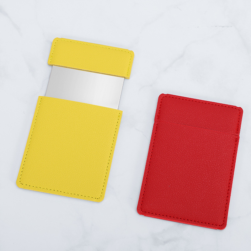 Stainless Steel Mirror w/Leather Cover