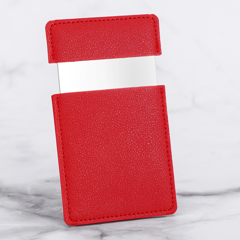 Stainless Steel Mirror w/Leather Cover