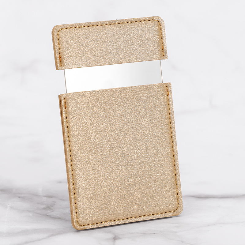 Stainless Steel Mirror w/Leather Cover