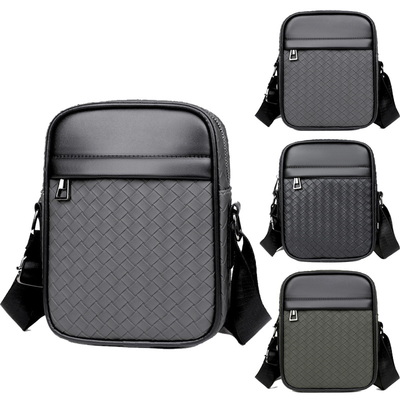 Woven Pattern Crossbody Bag for Men
