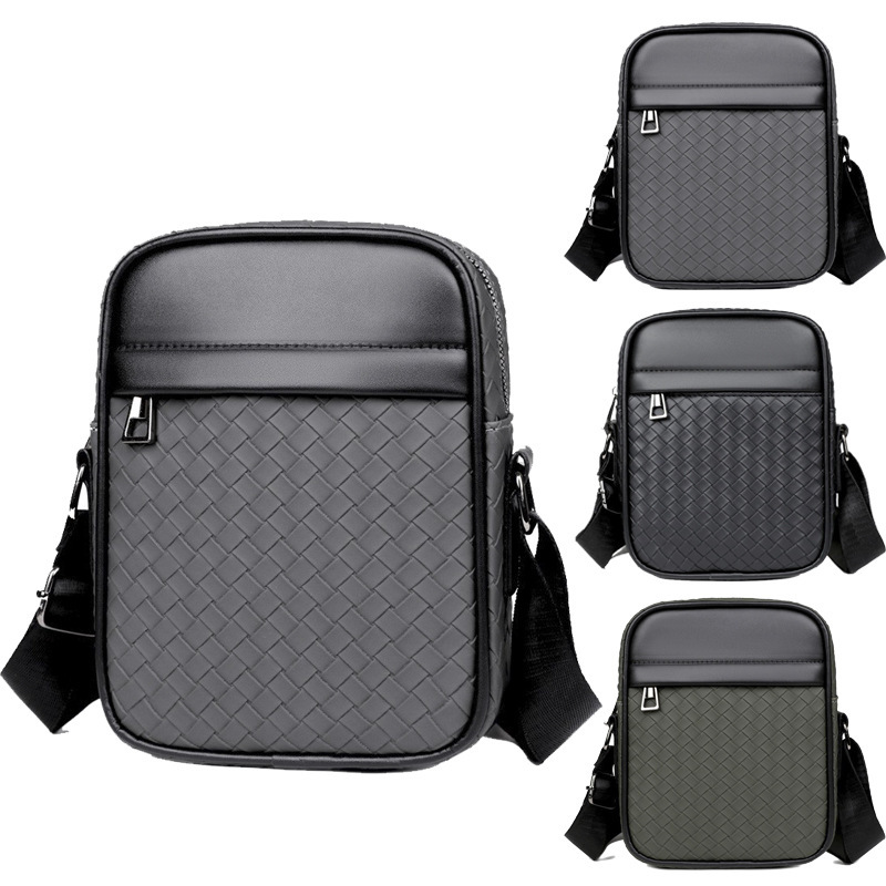 Woven Pattern Crossbody Bag for Men