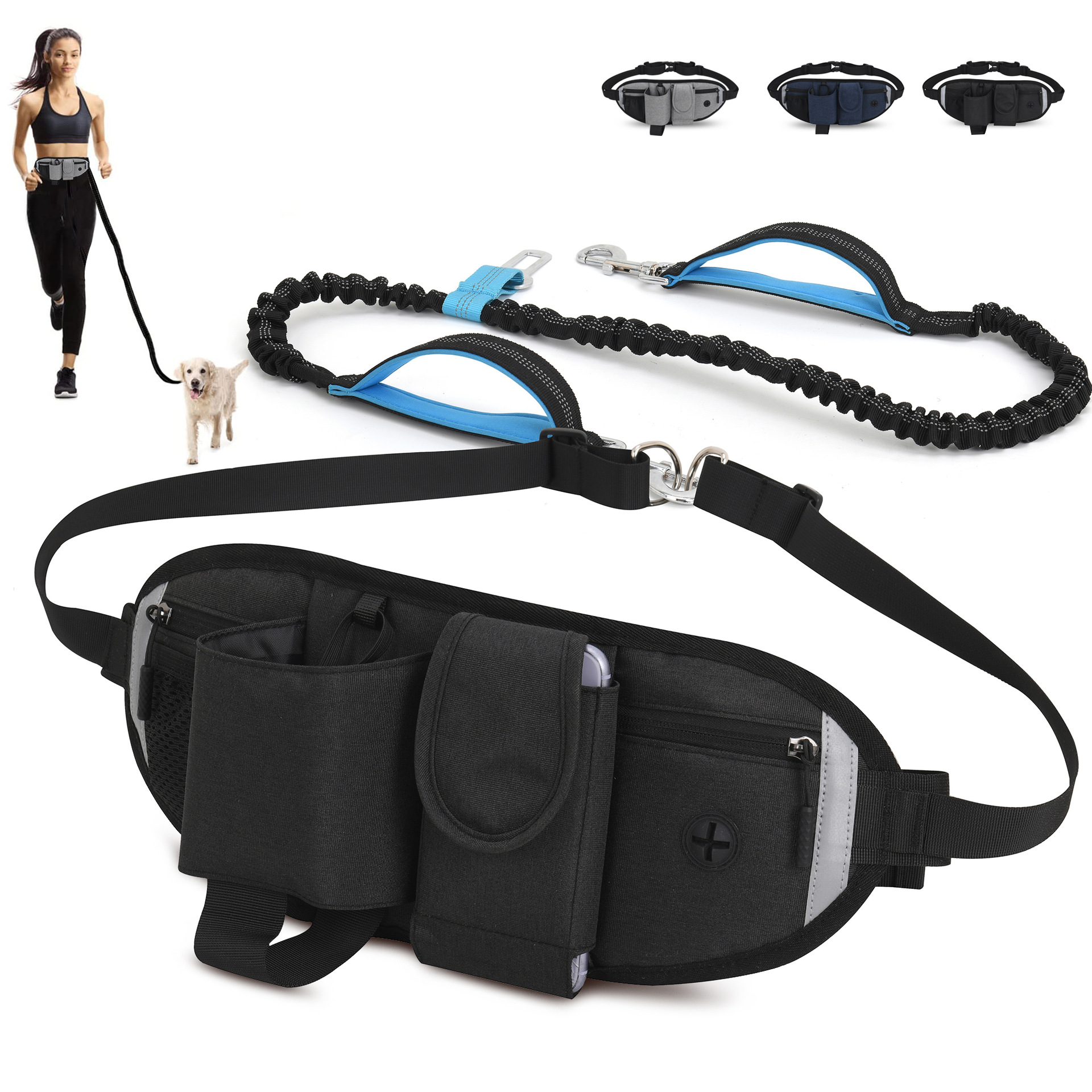 Sports Waist Bag w/Leash