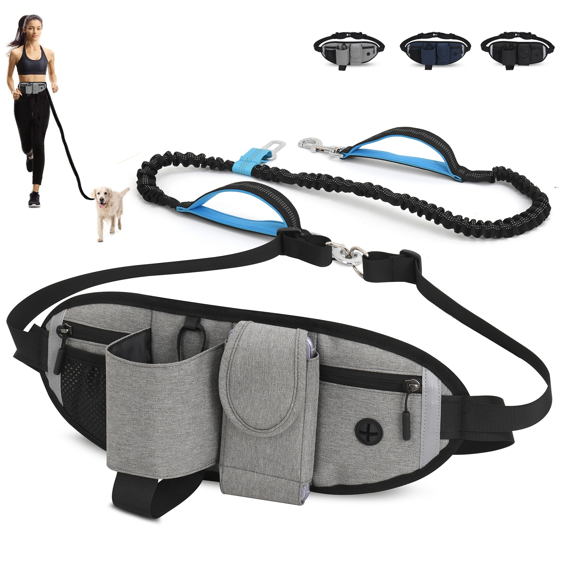 Sports Waist Bag w/Leash