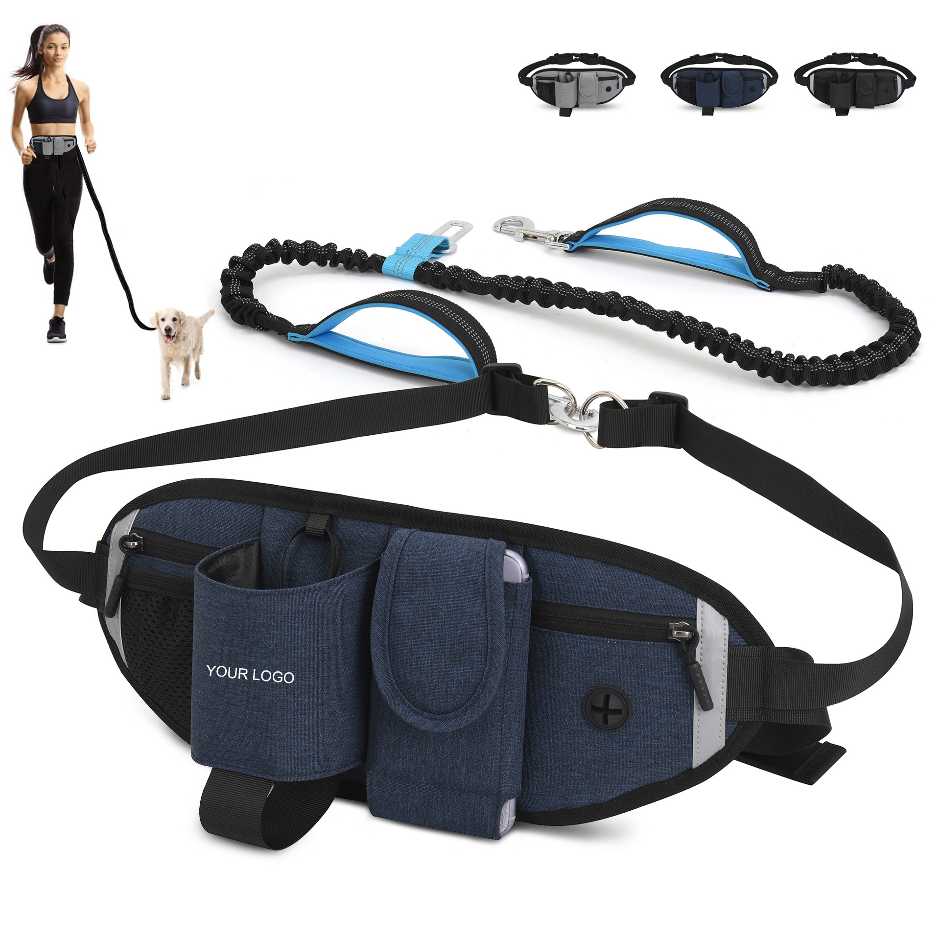 Sports Waist Bag w/Leash