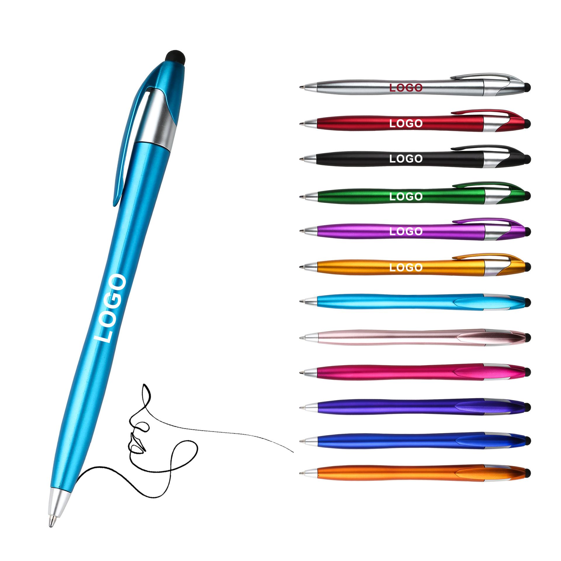 Plastic Twist Stylus Ballpoint Pen