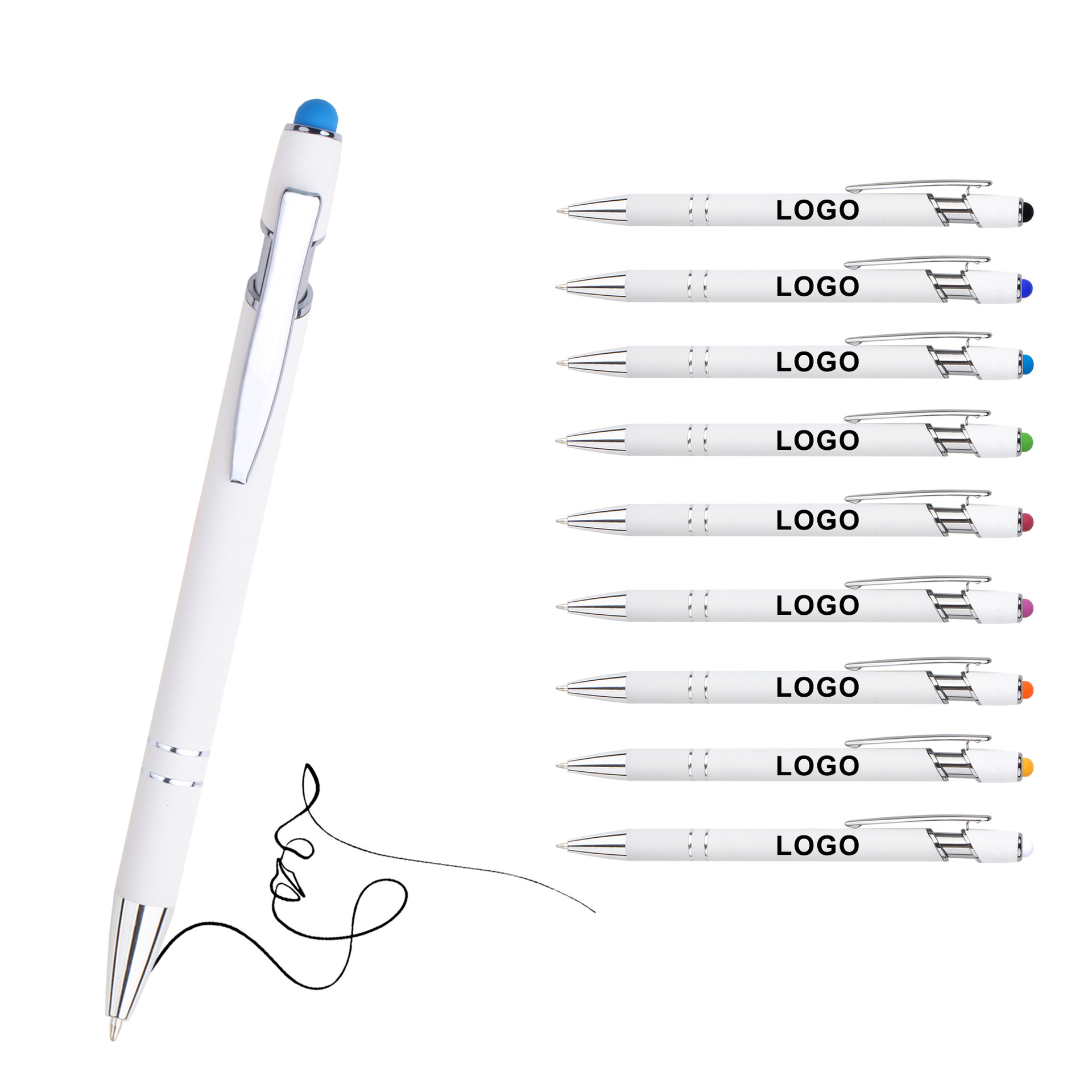 Metal Click Stylus Ballpoint Pen
