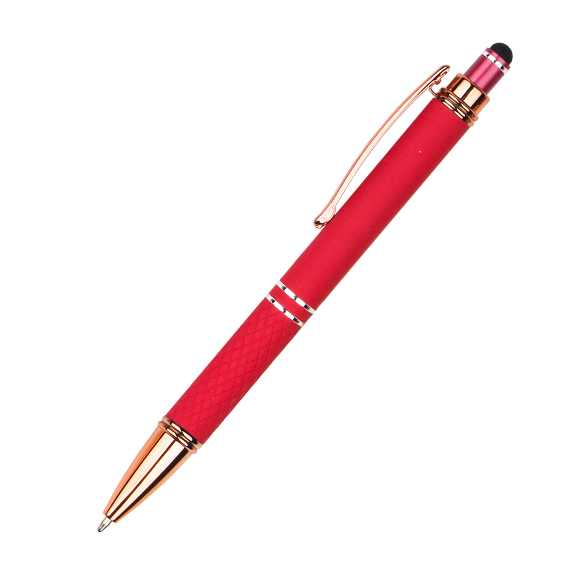 Knurled Metal Click Stylus Ballpoint Pen