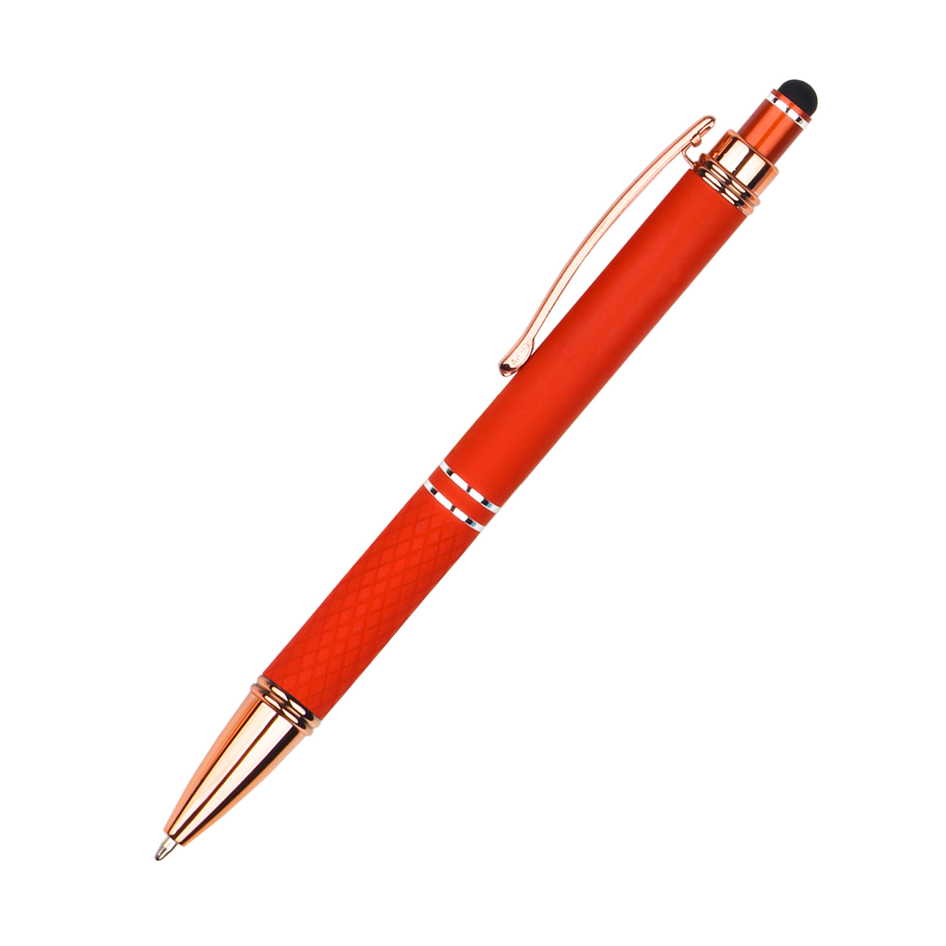 Knurled Metal Click Stylus Ballpoint Pen
