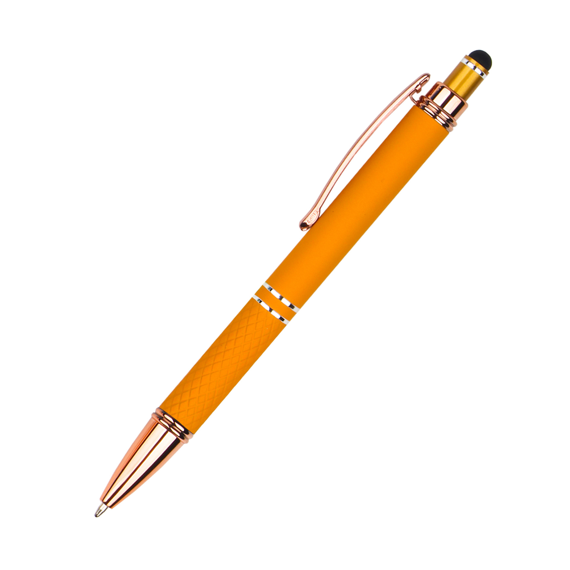 Knurled Metal Click Stylus Ballpoint Pen