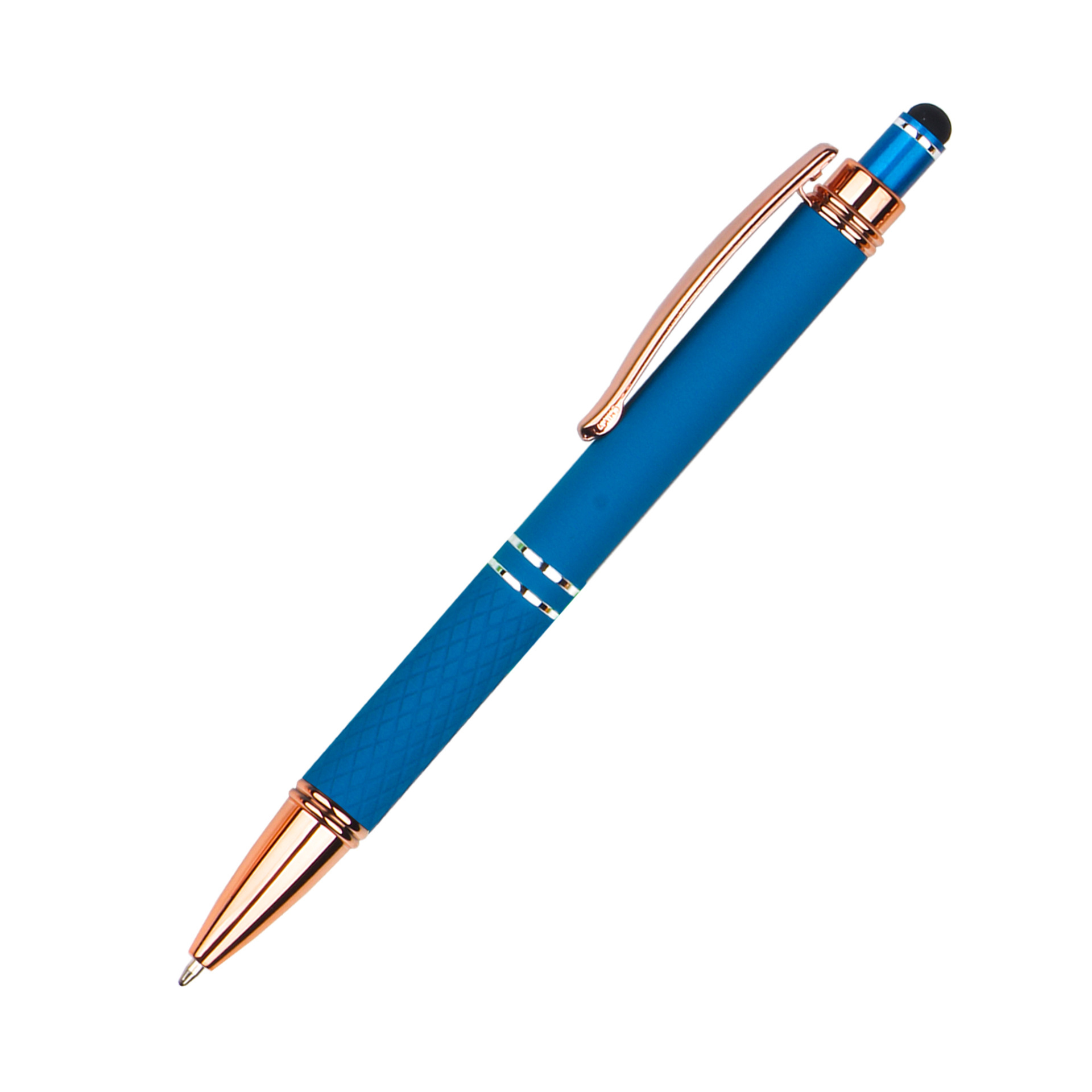 Knurled Metal Click Stylus Ballpoint Pen