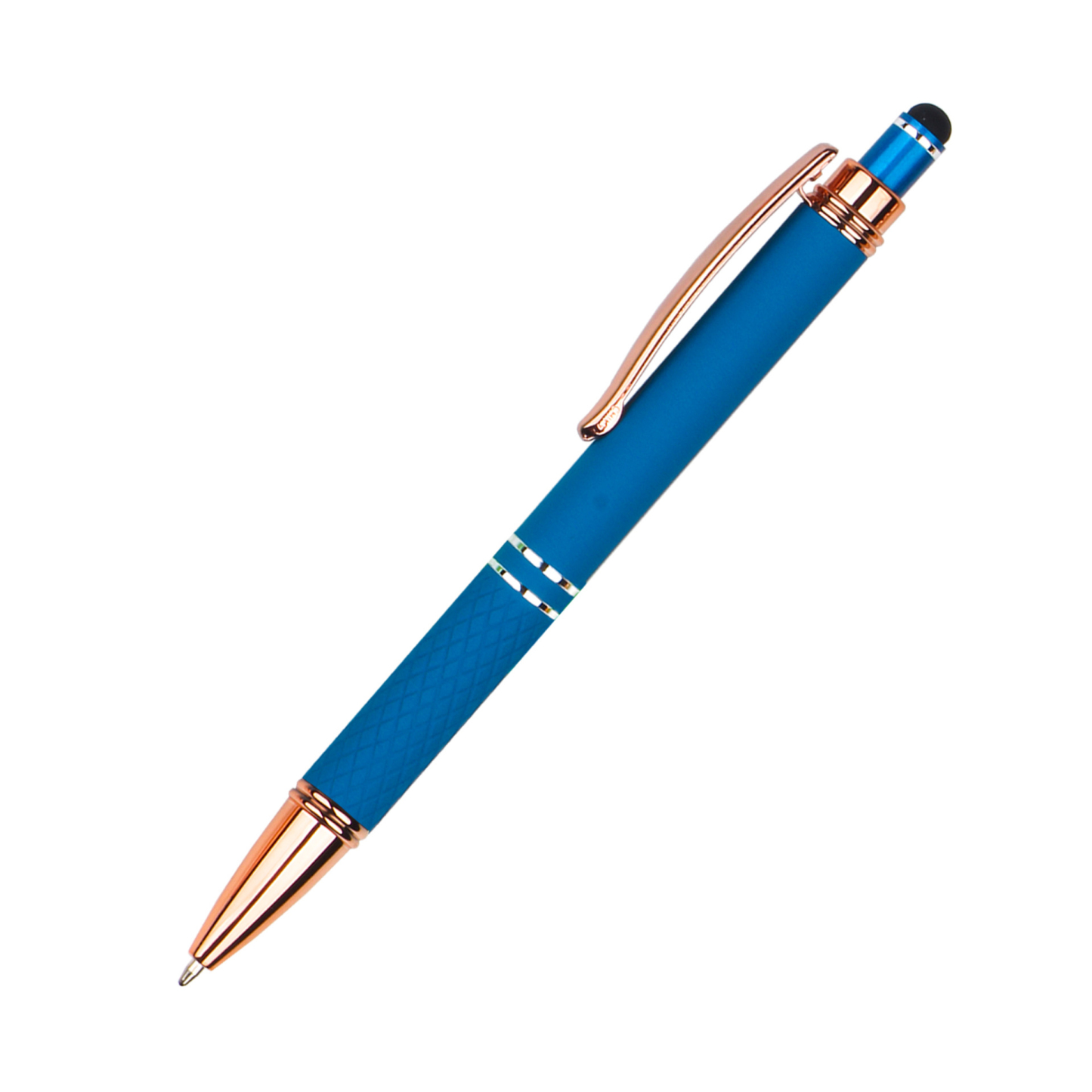 Knurled Metal Click Stylus Ballpoint Pen