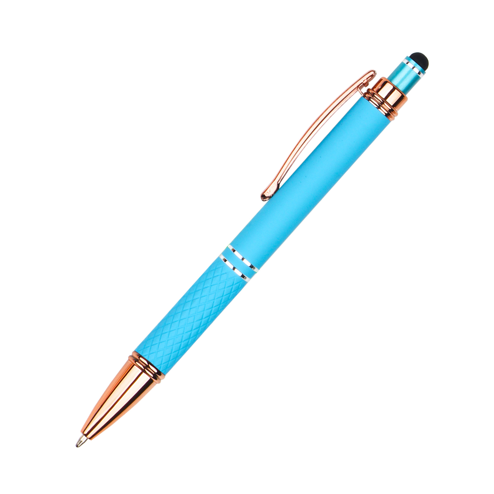 Knurled Metal Click Stylus Ballpoint Pen