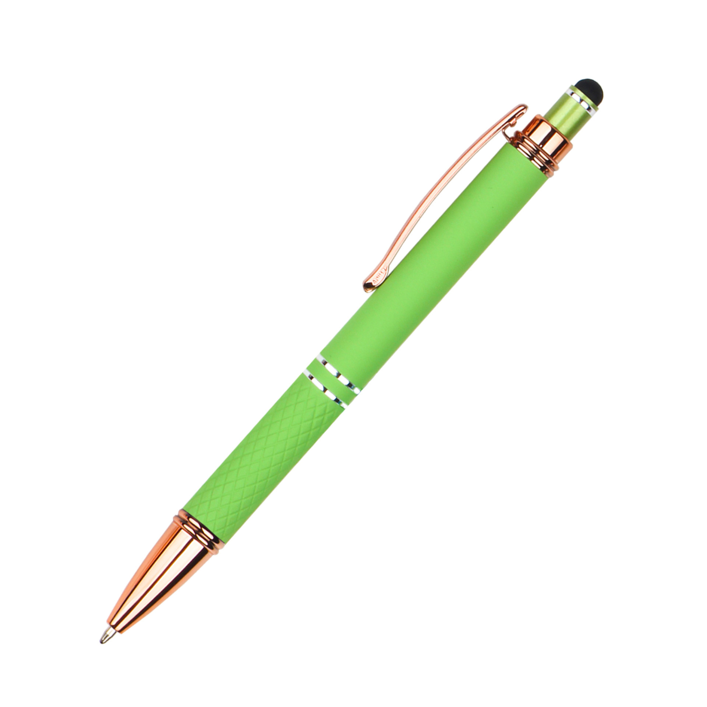 Knurled Metal Click Stylus Ballpoint Pen