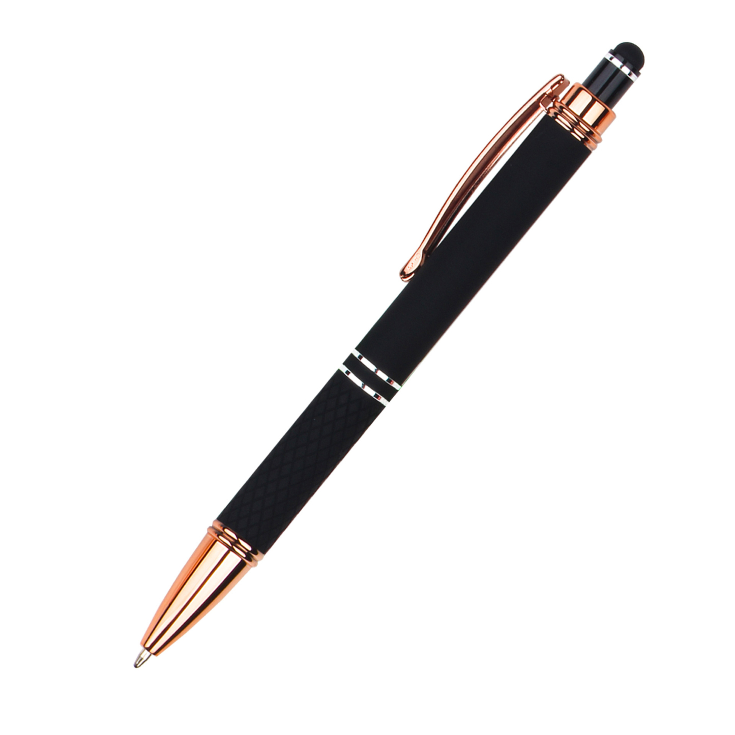 Knurled Metal Click Stylus Ballpoint Pen