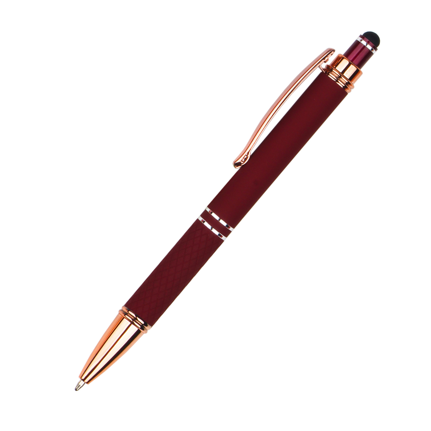Knurled Metal Click Stylus Ballpoint Pen