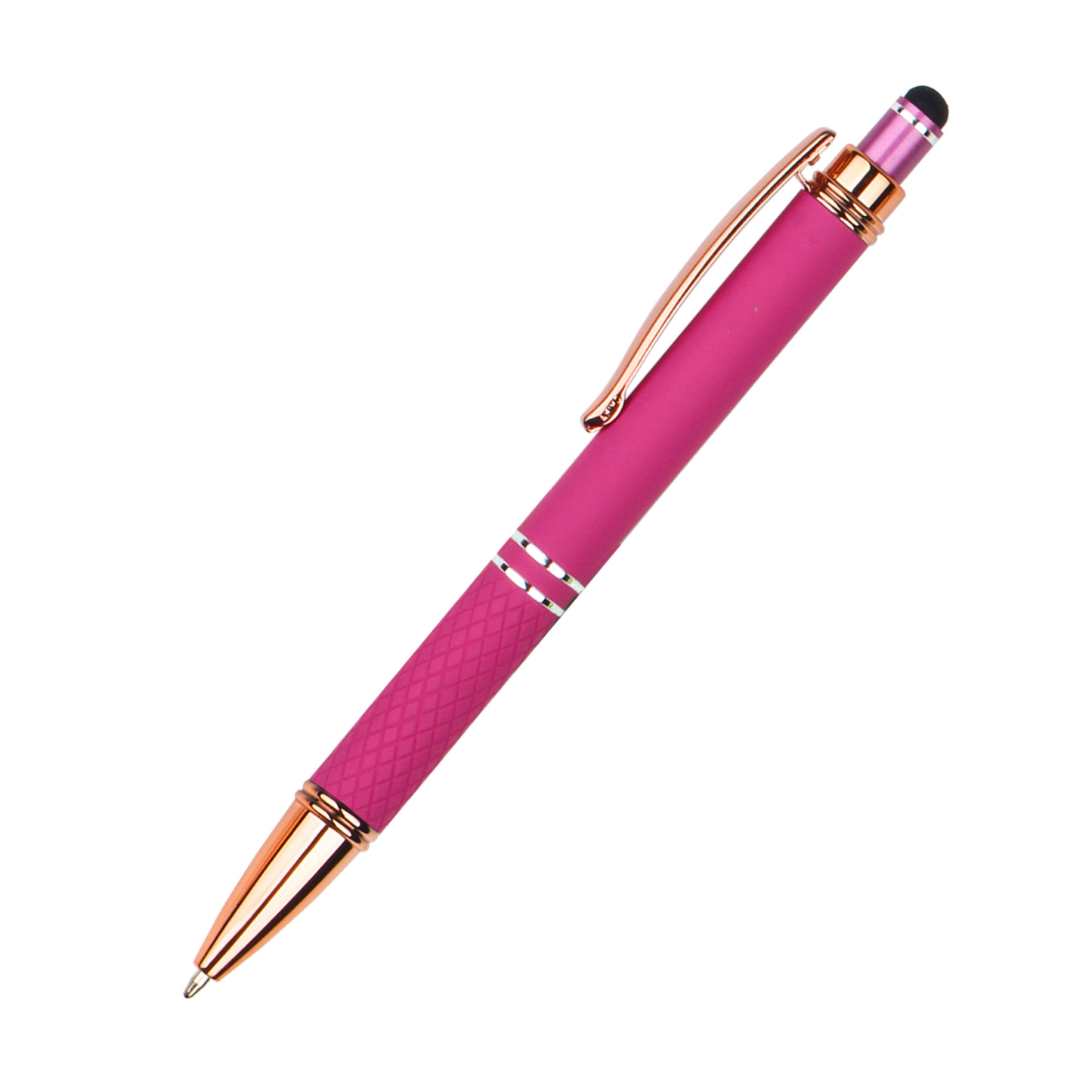 Knurled Metal Click Stylus Ballpoint Pen