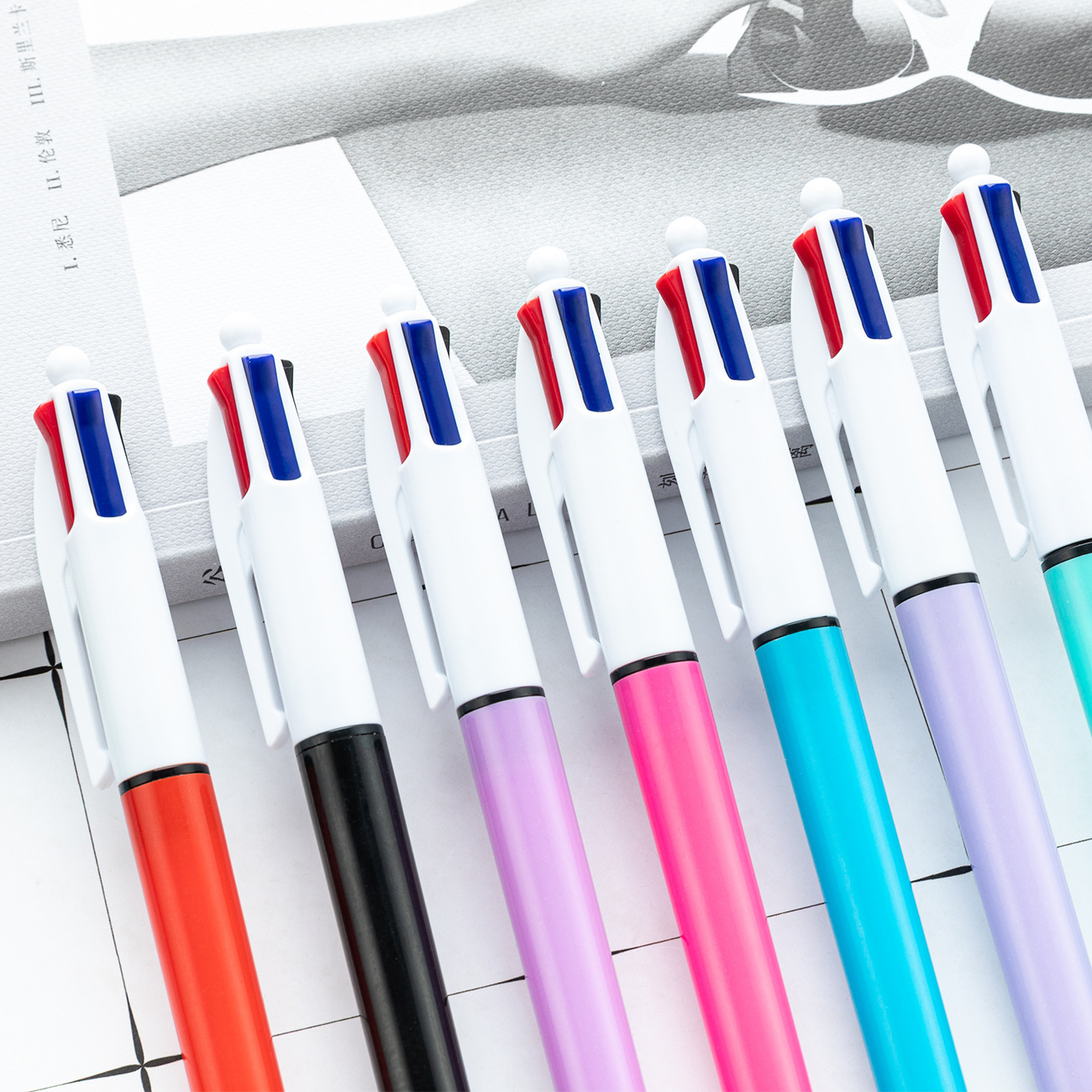 4 Colors Plastic Click Ballpoint Pen