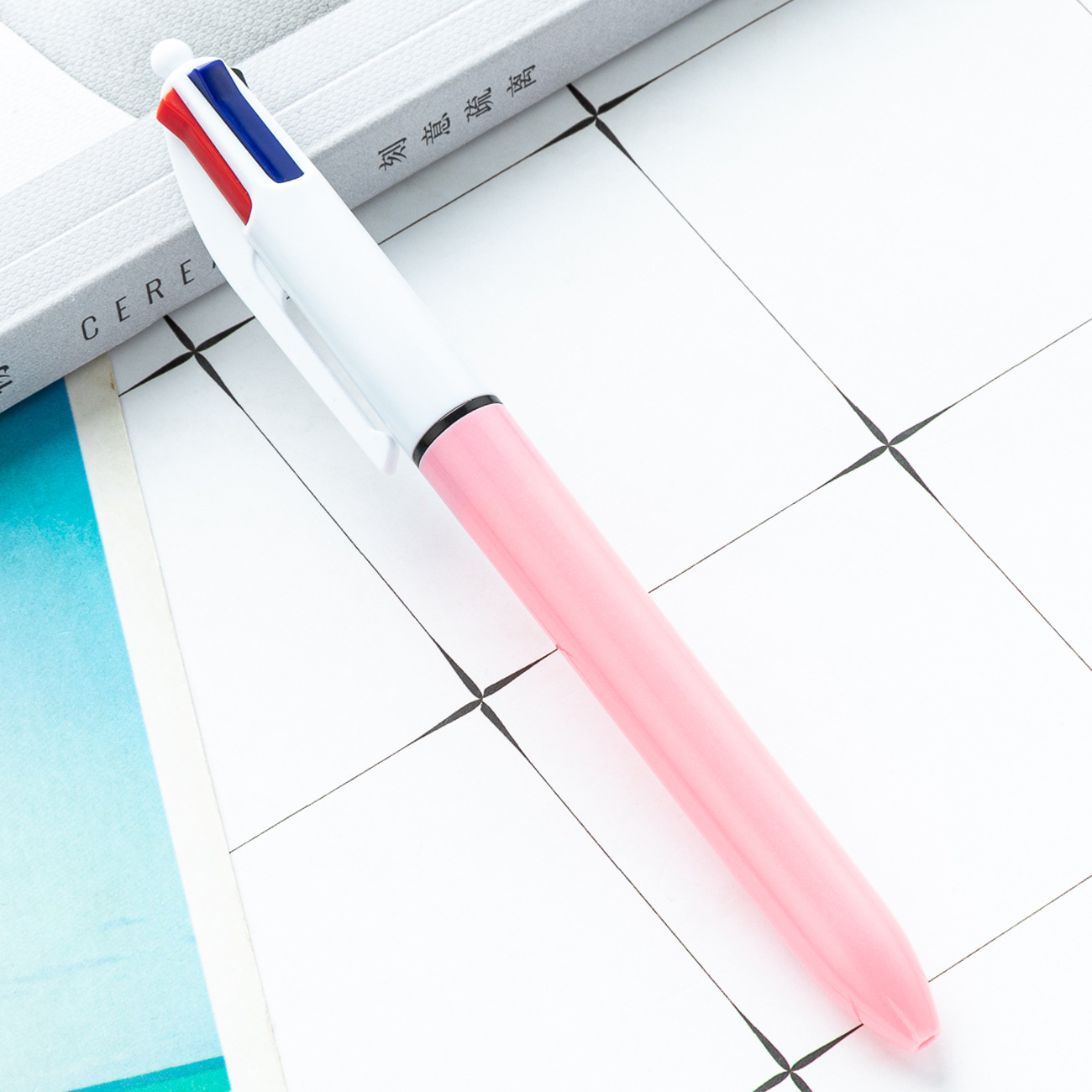 4 Colors Plastic Click Ballpoint Pen