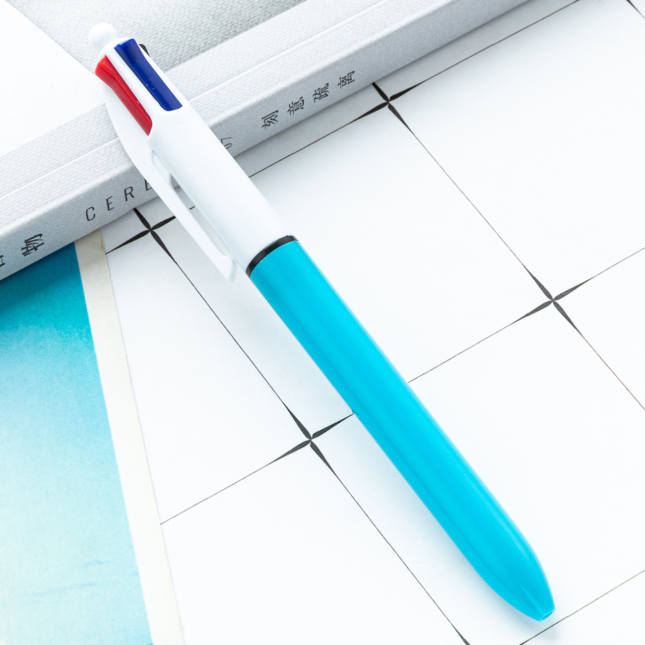 4 Colors Plastic Click Ballpoint Pen