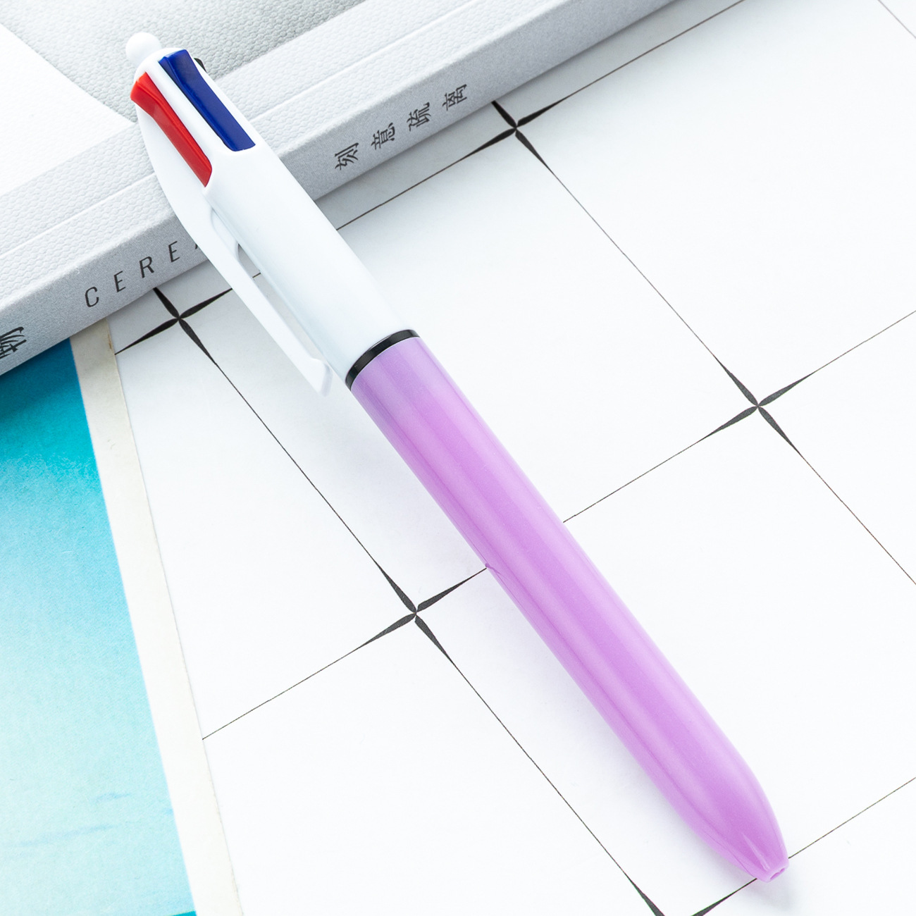 4 Colors Plastic Click Ballpoint Pen