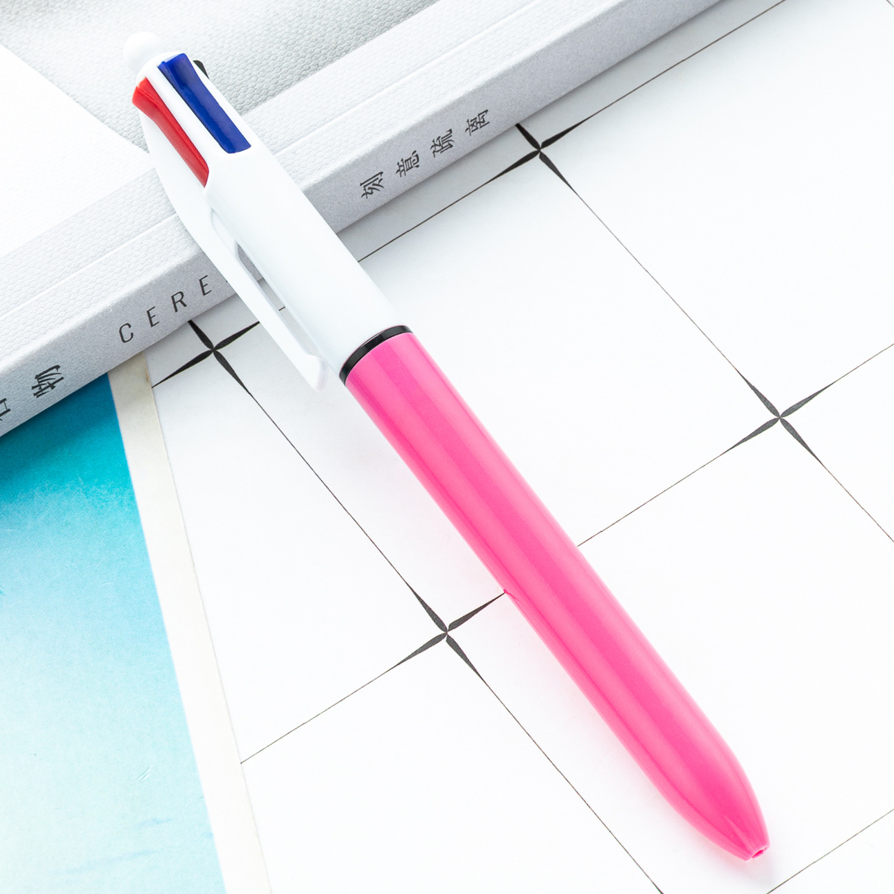 4 Colors Plastic Click Ballpoint Pen
