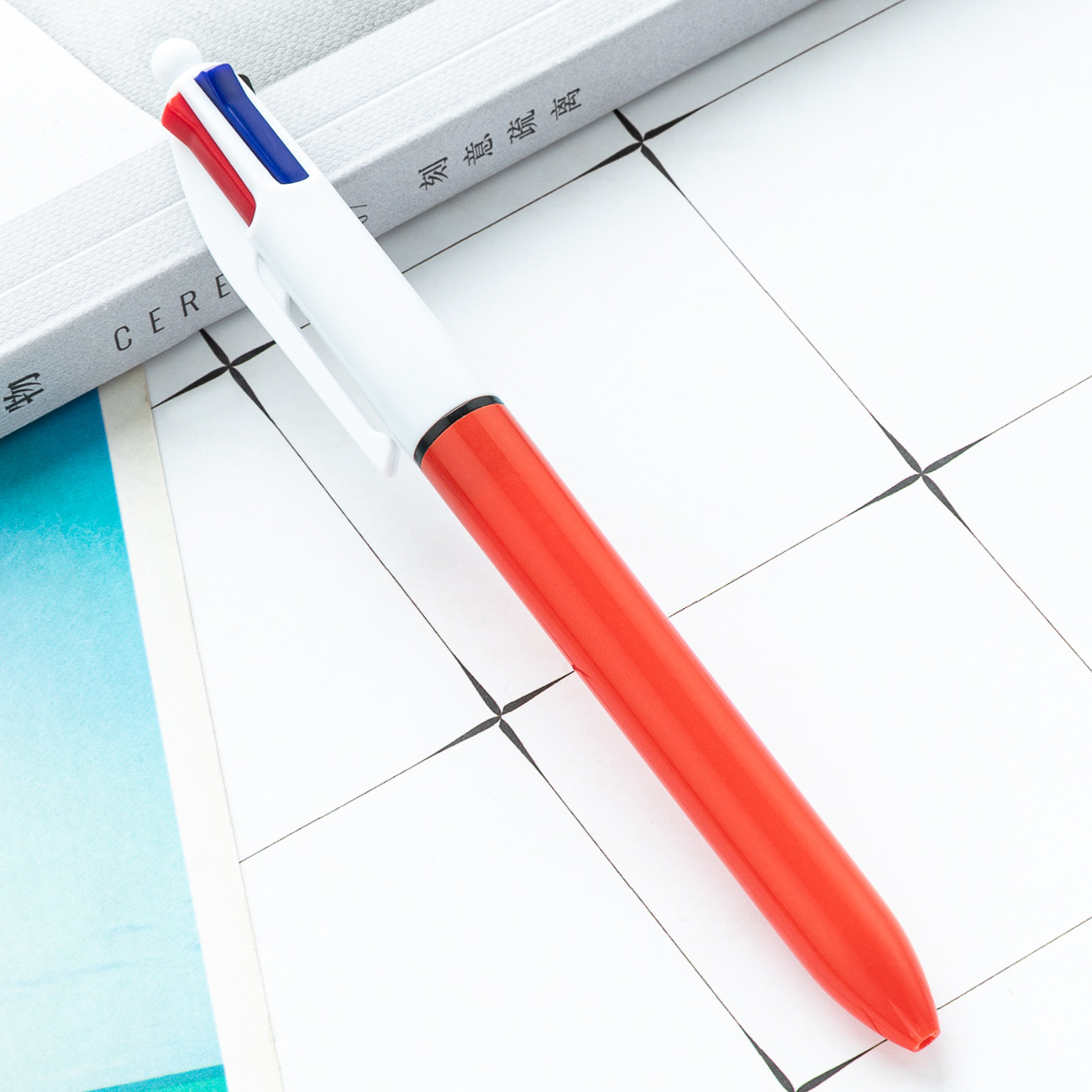 4 Colors Plastic Click Ballpoint Pen