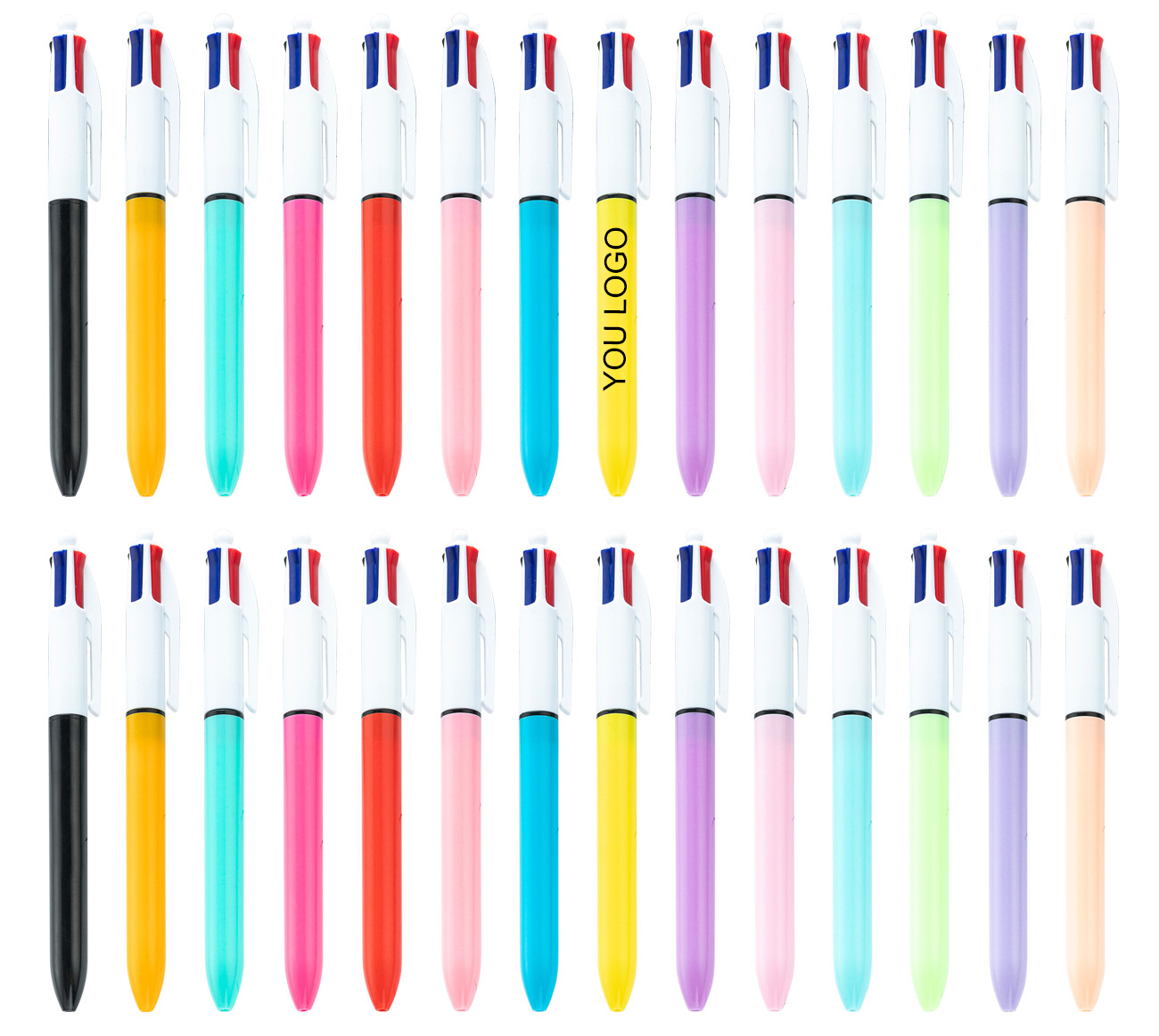 4 Colors Plastic Click Ballpoint Pen