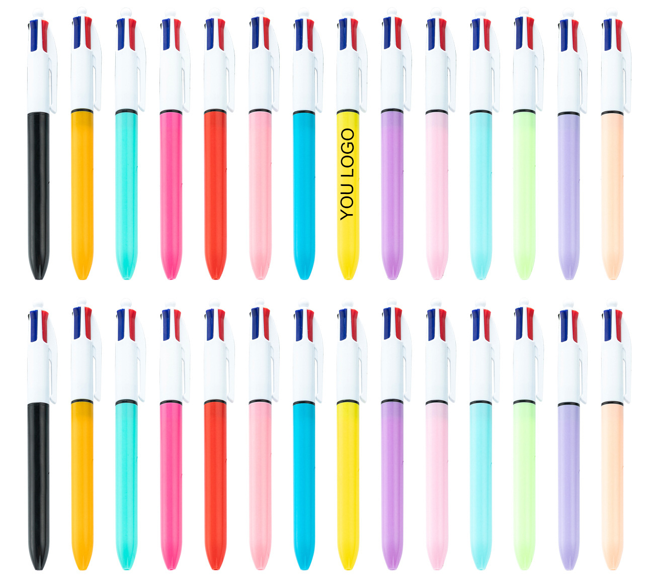 4 Colors Plastic Click Ballpoint Pen