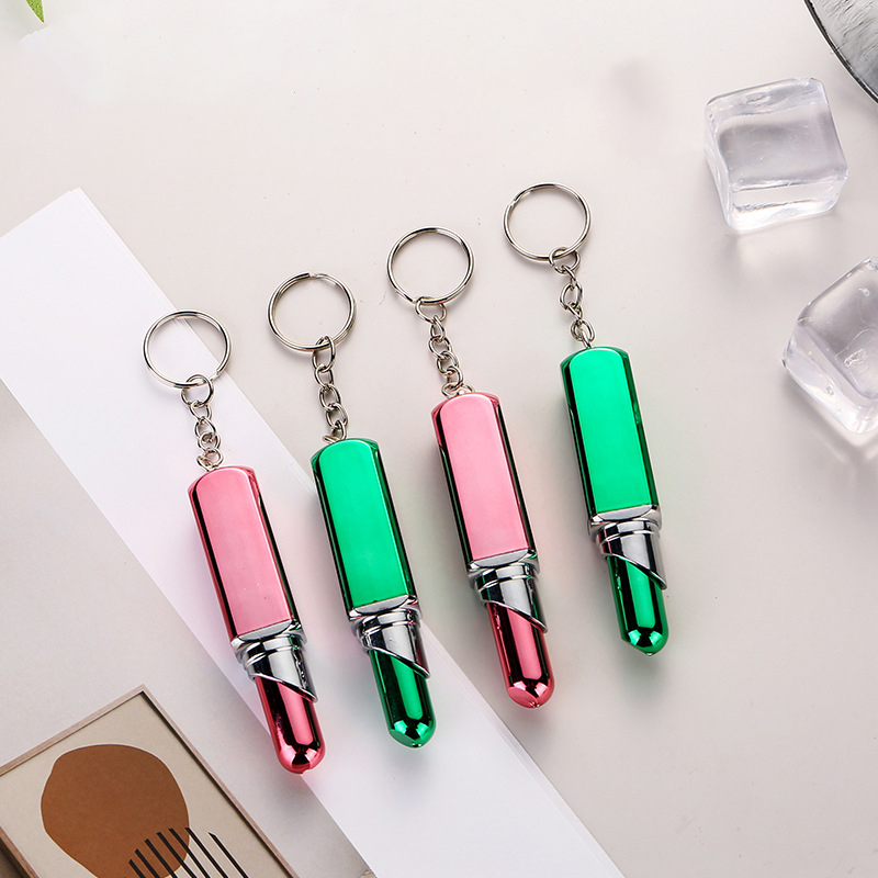 Lipstick Shaped Ballpoint Pen w/Keychain