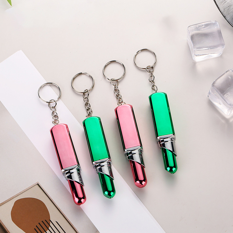 Lipstick Shaped Ballpoint Pen w/Keychain