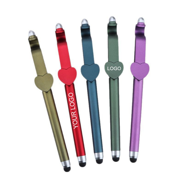 Love shaped Clip Phone Stand Stylus Gel Pen