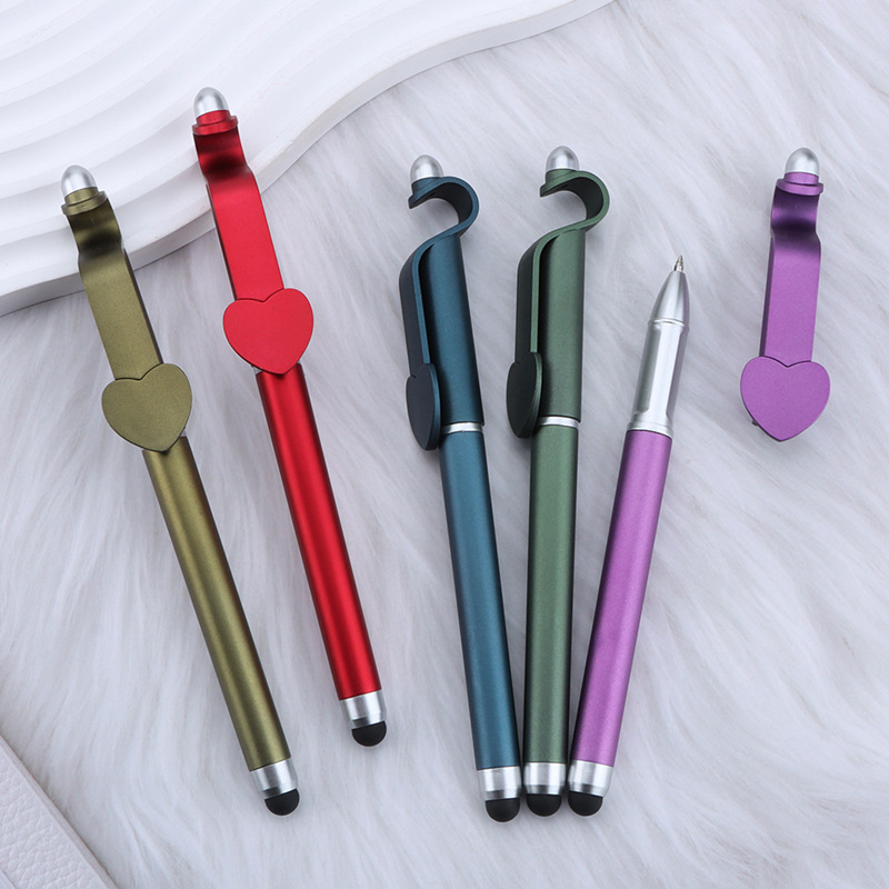 Love shaped Clip Phone Stand Stylus Gel Pen