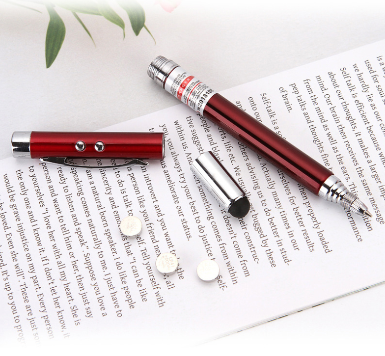Metal Stylus Ballpoint Pen w/Laser&LED Light