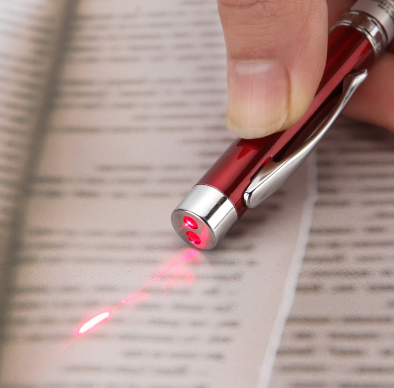 Metal Stylus Ballpoint Pen w/Laser&LED Light