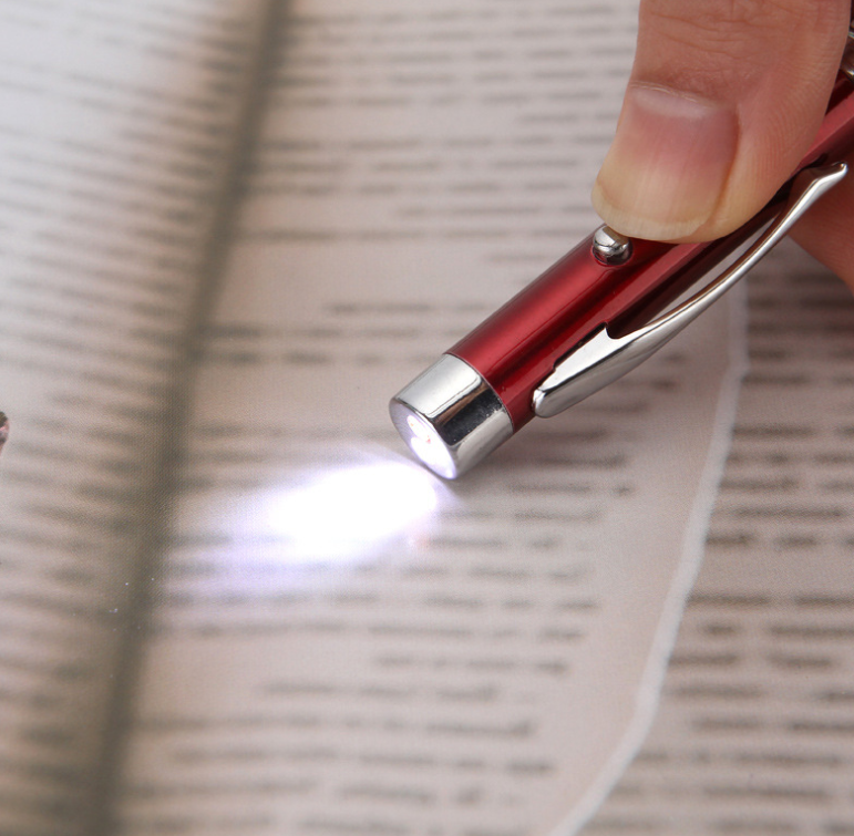 Metal Stylus Ballpoint Pen w/Laser&LED Light