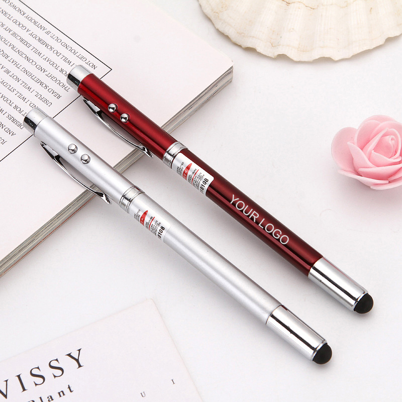 Metal Stylus Ballpoint Pen w/Laser&LED Light