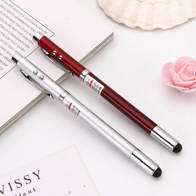 Metal Stylus Ballpoint Pen w/Laser&LED Light